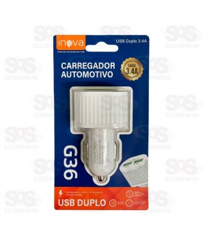 Carregador Veicular 3.4A Com 2 USB Inova G36
