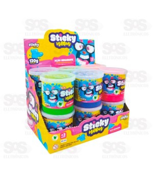 Slime Neon 130g Caixa Com 12 Unidades Sticky Toys 019