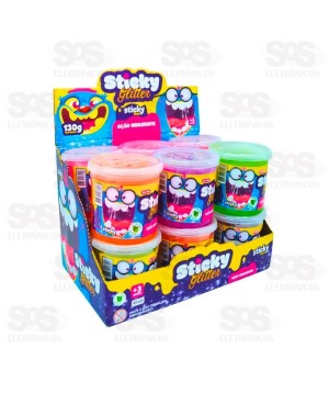 Slime Glitter 130g Caixa Com 12 Unidades Sticky Toys 020