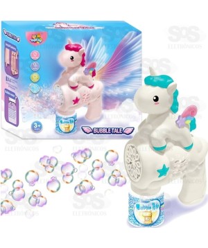 Lança Bolhas De Sabão Unicórnio com LED Toy King TK-AB7708