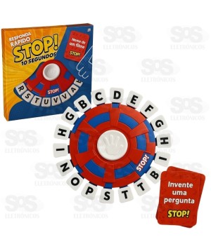 Jogo de Tabuleiro Stop 10 Segundos Trava Letra Polibrinq PB531