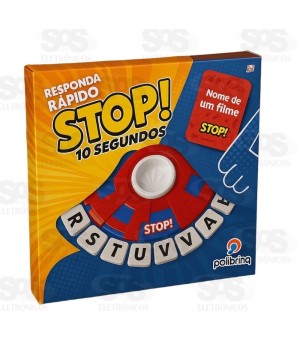 Jogo de Tabuleiro Stop 10 Segundos Trava Letra Polibrinq PB531