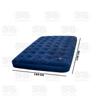 Colchão Inflável Tecido Suede 198x180x22CM Tomate MC-43B