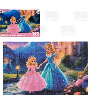 Quebra-Cabeça Princesa Encantada 160 Peças Mini Toys 6373
