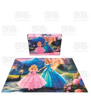 Quebra-Cabeça Princesa Encantada 160 Peças Mini Toys 6373