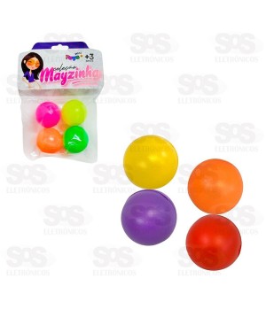 Coleção Mayzinha Bolinhas de Ping Pong 4 Unidades Mini Toys 6269