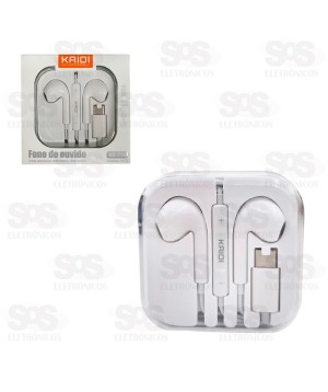 Fone De Ouvido Com Fio e Microfone Type C Kaidi KD-738
