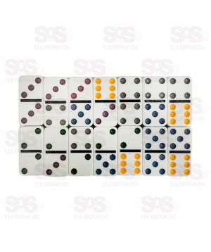 Dominó 28 Peças Coloridas 6MM Double Six AL-1243