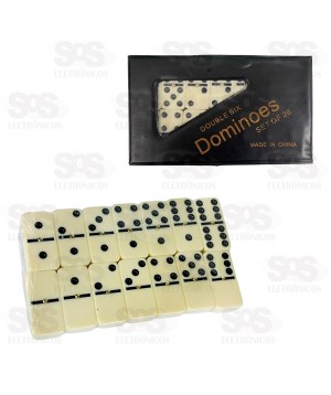 Dominó Clássico 28 Peças Lisas 10MM Double Six AL-1242
