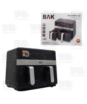 Fritadeira Elétrica Air Fryer Duas Cestas 9,5 Litros 127V Bak BK-FRI95L-127