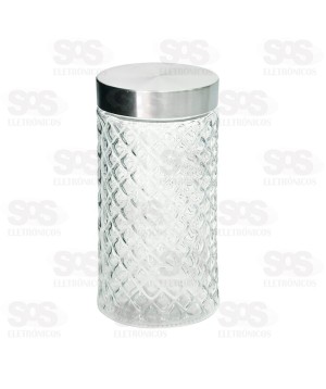 Pote De Vidro Redondo Com Tampa De Metal 1100ML Wellmix