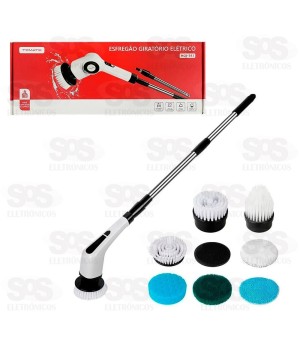 Esfregão Giratório Sem Fio 7 em 1 Ajustável Tomate MQJ-543