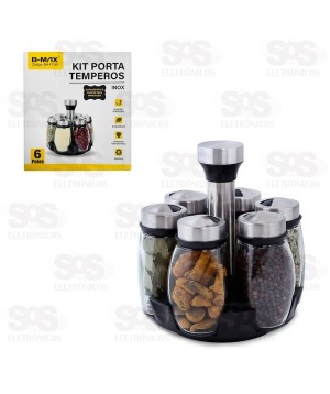 Porta Temperos Giratório 6 Frascos B-Max BM-F1160