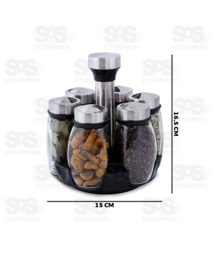 Porta Temperos Giratório 6 Frascos B-Max BM-F1160