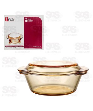 Tigela Com Tampa Terrina Âmbar Pote 18x7,5CM DPA700