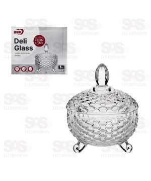 Bomboniere Pote de Vidro Com Tampa 10x9CM TG2304