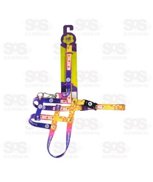 Coleira Peitoral Com Guia Seda Estampas Variadas N°4 4006