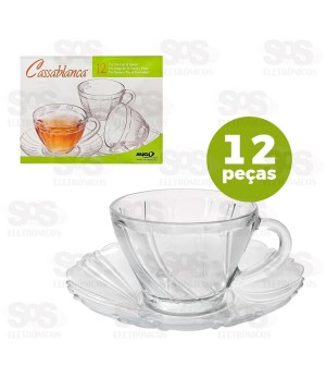 Conjunto Xícaras e Pires Casablanca 12 Peças TS6-707