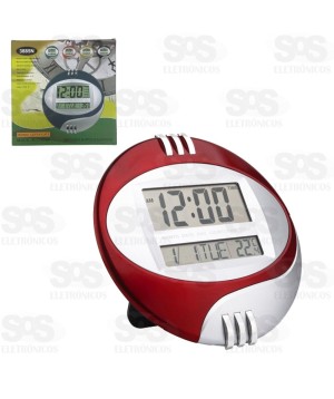 Relógio Digital De Parede e Mesa Com Despertador AG8897