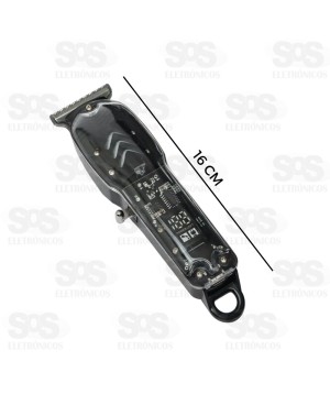 Máquina De Aparar Cabelo Recarregável Com Visor HLS-T08