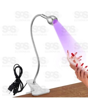 Luminária Garra UV Flexível Para Secagem Unha HWN-ZJ5D