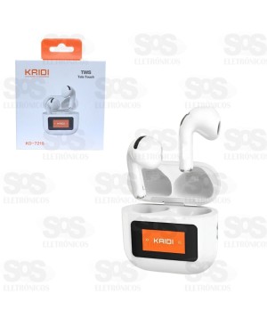 Fone De Ouvido Sem Fio Bluetooth Tela Touch Kaidi KD-7219