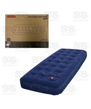 Colchão Inflável Tecido Suede Solteiro Tomate MC-39B