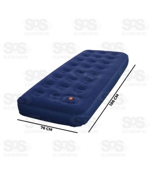 Colchão Inflável Tecido Suede Solteiro Tomate MC-39B