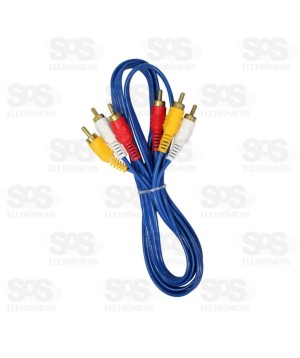 Cabo 3 RCA + 3 RCA 3 Metros Maxmidia MAX-53206-29