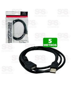 Cabo Extensor USB Macho Para USB Fêmea 5 Metros 3209