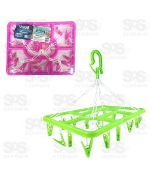 Varal Multiuso Com 20 Prendedores Top Útil TOP1649