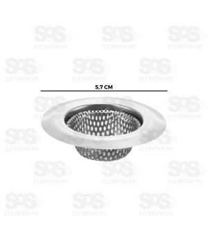 Ralo De Aço Inox Para Pia 5,7cm Top Útil TOP1087