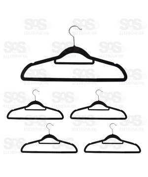 Jogo Cabides Aveludados 5 Peças 45CM Top Útil TOP1655