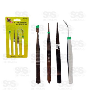 Kit Pinça Antiestáticas 4 Unidades FBG3046