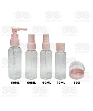 Kit Higiene 5 Frascos Para Viagens Top Útil TOP1603