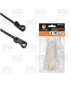 Abraçadeira De Nylon com Olhal 3,6x150mm Com 100 Unidades Troya Tools TRY-0139