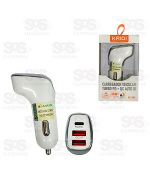 Carregador Veicular PD+QC Auto ID 38W Kaidi KD-304