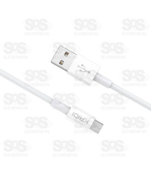 Cabo De Carregamento Micro USB V8 1 Metro Kaidi KD-25M