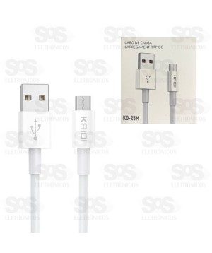 Cabo De Carregamento Micro USB V8 1 Metro Kaidi KD-25M