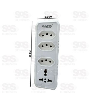 Adaptador 3 Tomadas Sem Fio B-Max BM-8701A