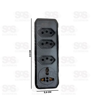 Adaptador 3 Tomadas Sem Fio B-Max BM-8701B