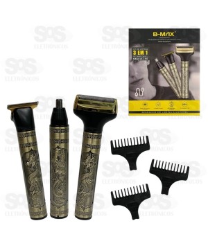 Máquina de Cabelo 3 em 1 Recarregável B-Max BM-C067