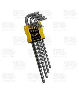 Kit Chave Allen 1,5 a 10mm Com 9 Peças B-Tek BT-523