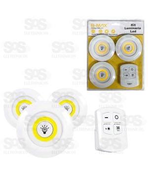 Kit 3 Luminárias Spot Com Controle Remoto B-Max BM-L11