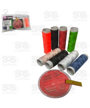 Kit Costura Com 8 Linhas e 10 Agulhas TOP1073