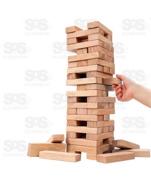 Jogo Da Torre Torremoto 36 Peças Madeira IOB 07