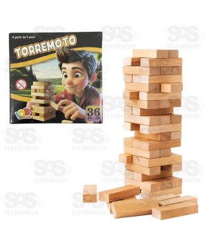 Jogo Da Torre Torremoto 36 Peças Madeira IOB 07