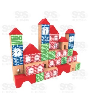 Blocos de Montar 45 Peças e Estojo em Madeira IOB 287