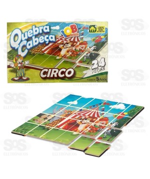 Quebra-Cabeça Circo 24 Peças de Madeira IOB 003