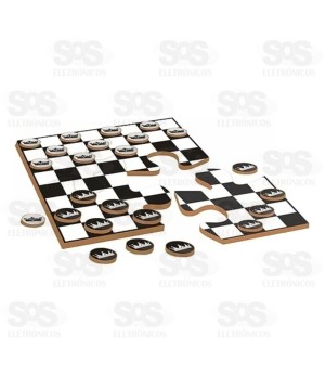  Jogo De Tabuleiro Dama 28 Peças De Madeira IOB 278